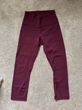 Lululemon cropped  High-Waist Burgundy Leggings size 4